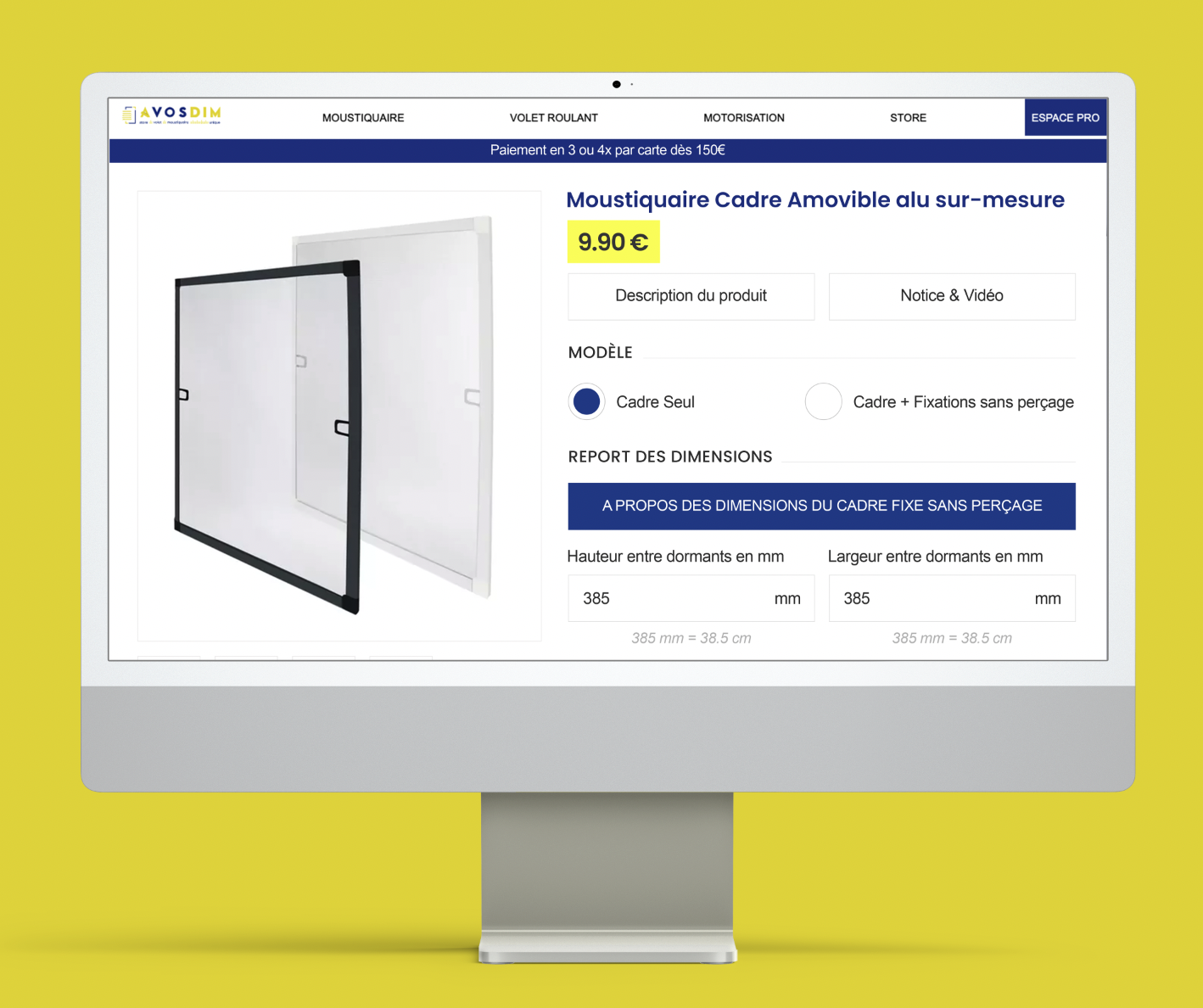 fiche produit moustiquaire