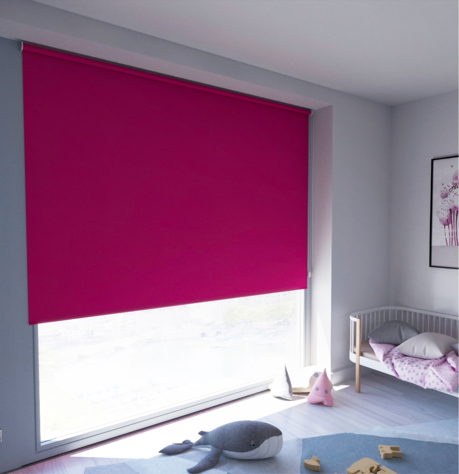 store enrouleur couleur magenta