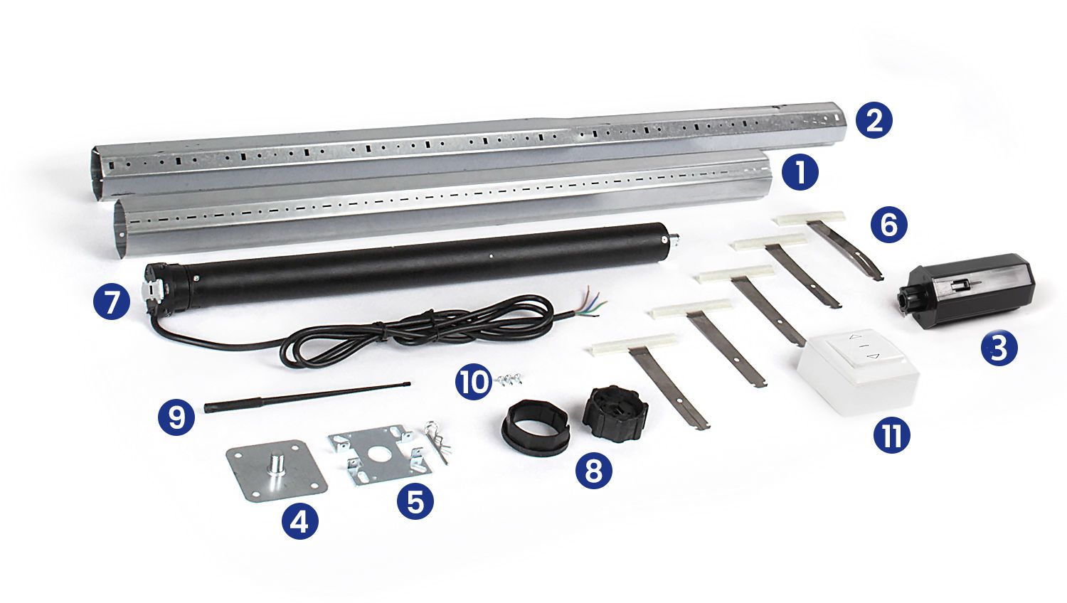 pakket 60 bekabeld solutio plus motorset radio avosdim rolluik 2500mm