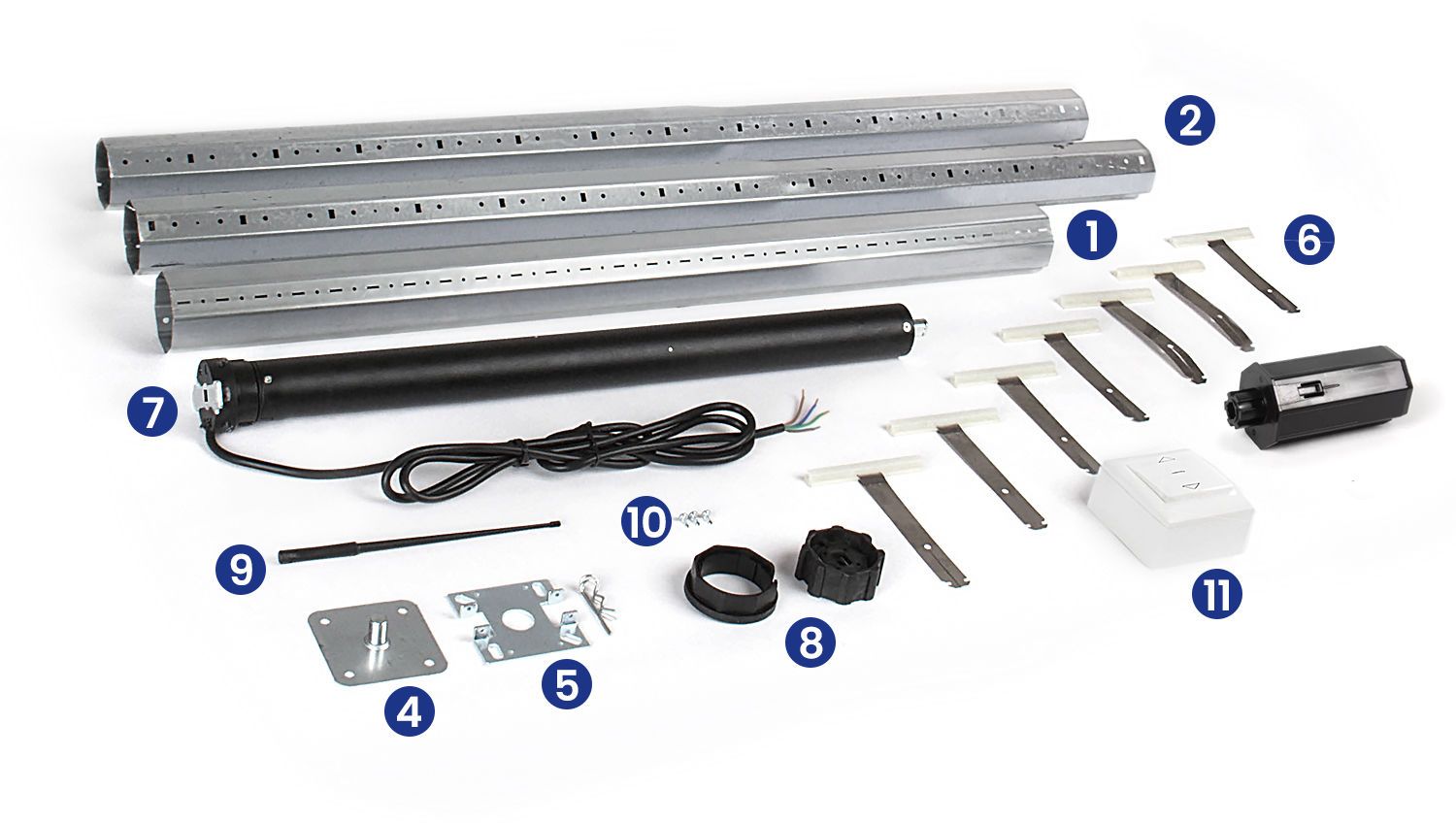 pakket 60 bekabeld solutio plus motorset radio avosdim rolluik 3500mm