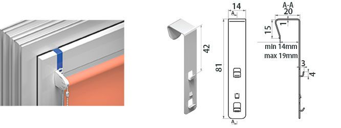fixation sans percage metal dimensions