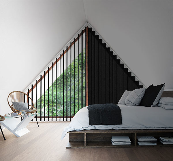 store lamelles trapeze chambre