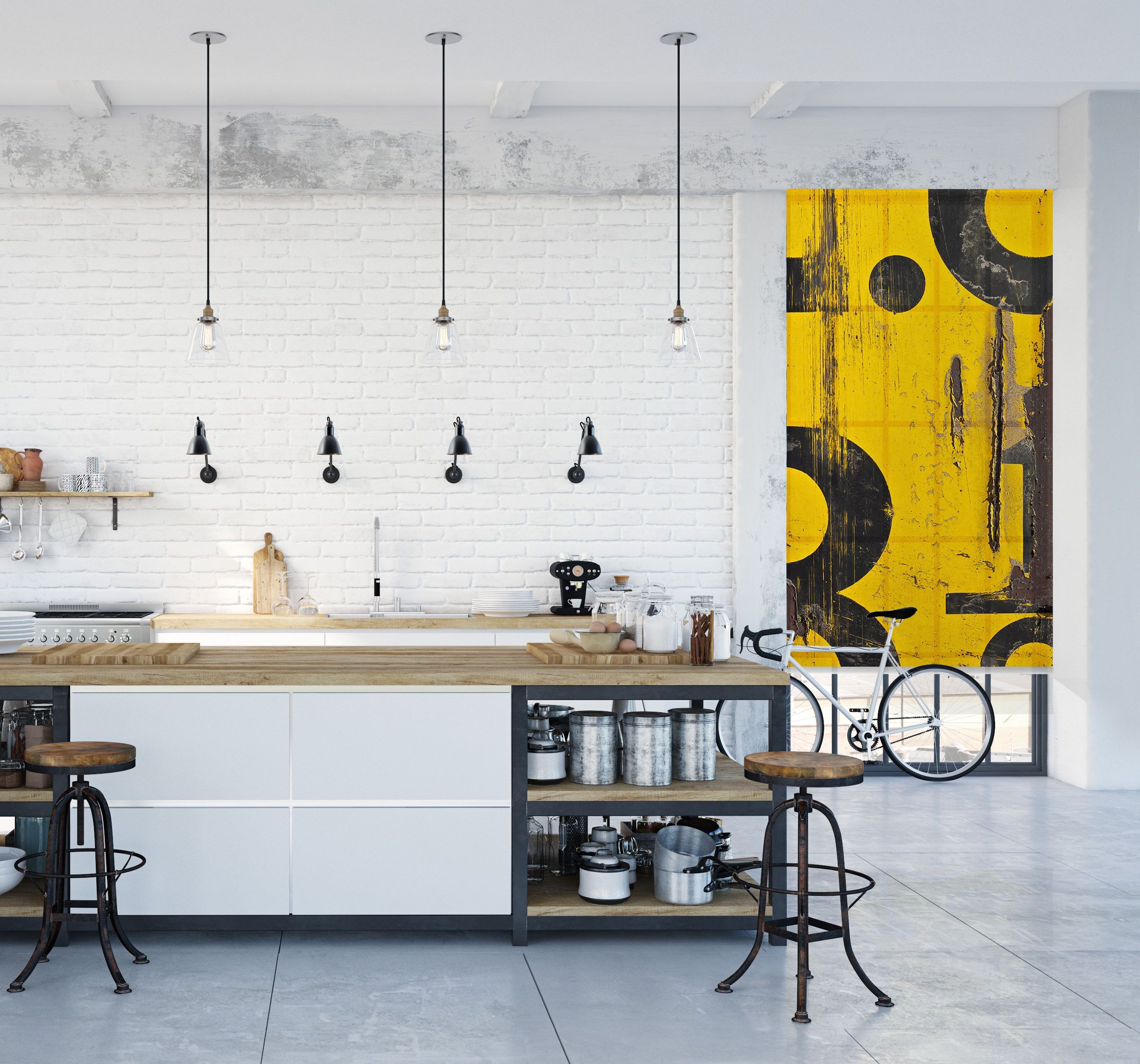 store enrouleur cuisine new yorkaise industrielle