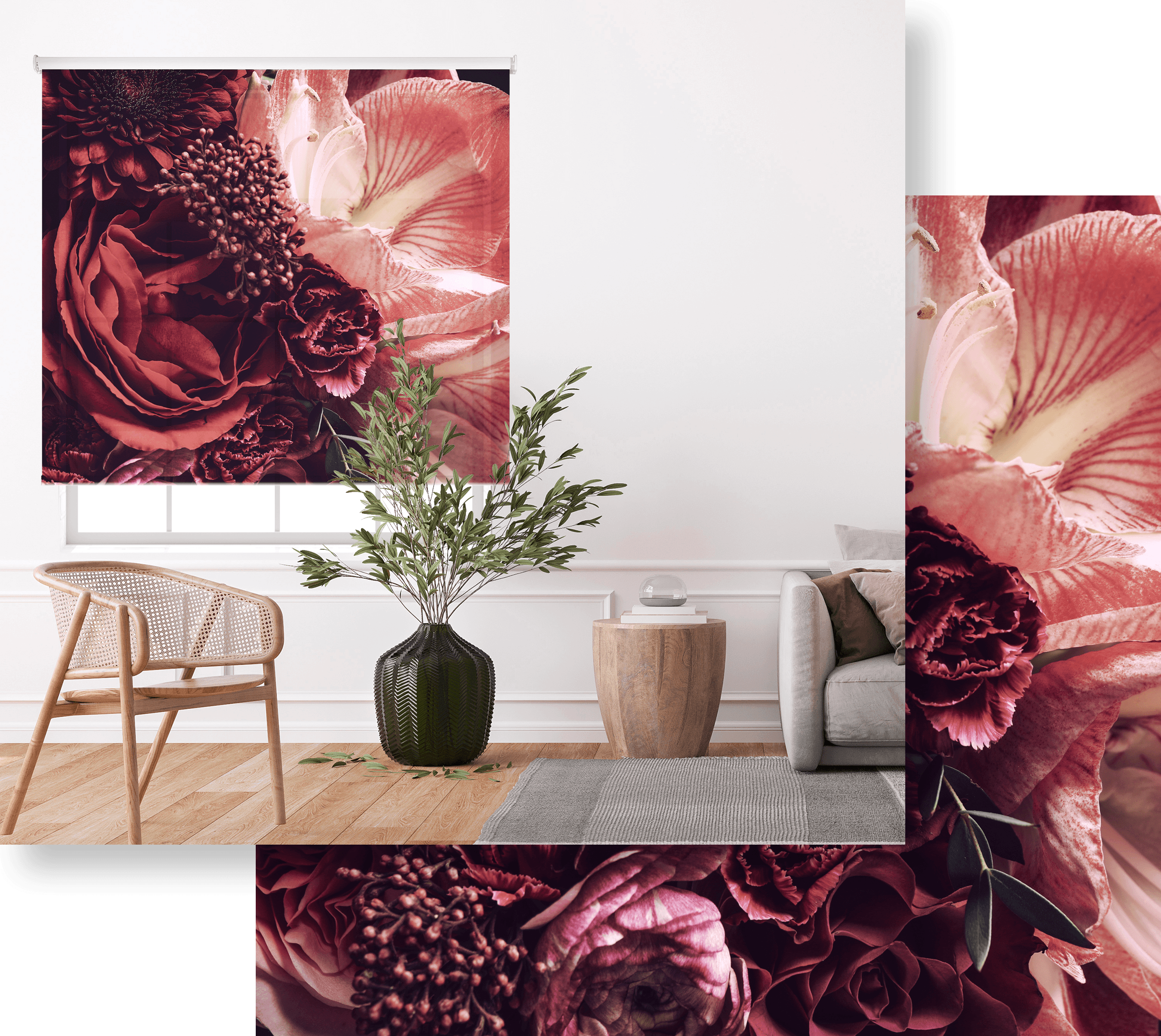 store enrouleur floral